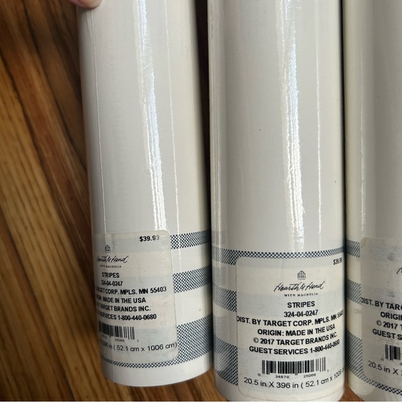 New Hearth & Hand Wall Paper Double Roll 56sqft per roll lot of Four Stripes - Picture 2 of 8